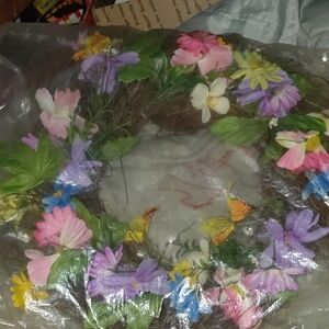 Floral Wreath with Multicolor Flowers